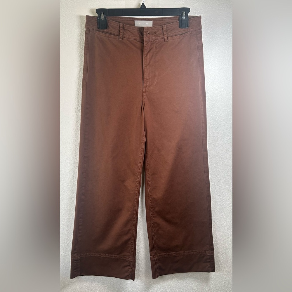 Everlane Tan Khaki Corporate Casual Lightweight Wide Leg Crop Pants women’s Sz 4